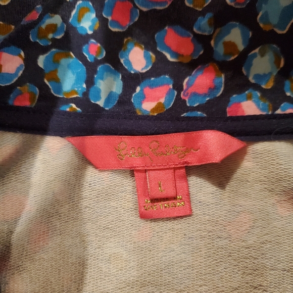 Lilly Pulitzer 1/2 Zip In Seabreeze Blue Low Tide Spotted In the Wild Size L - Picture 3 of 5